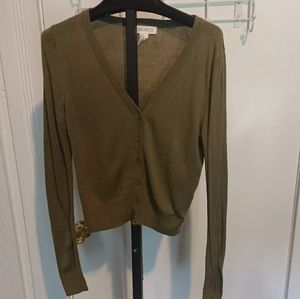 Forever 21 S green crop sweater with buttons